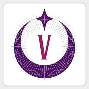 V - Moon Monogram Sticker